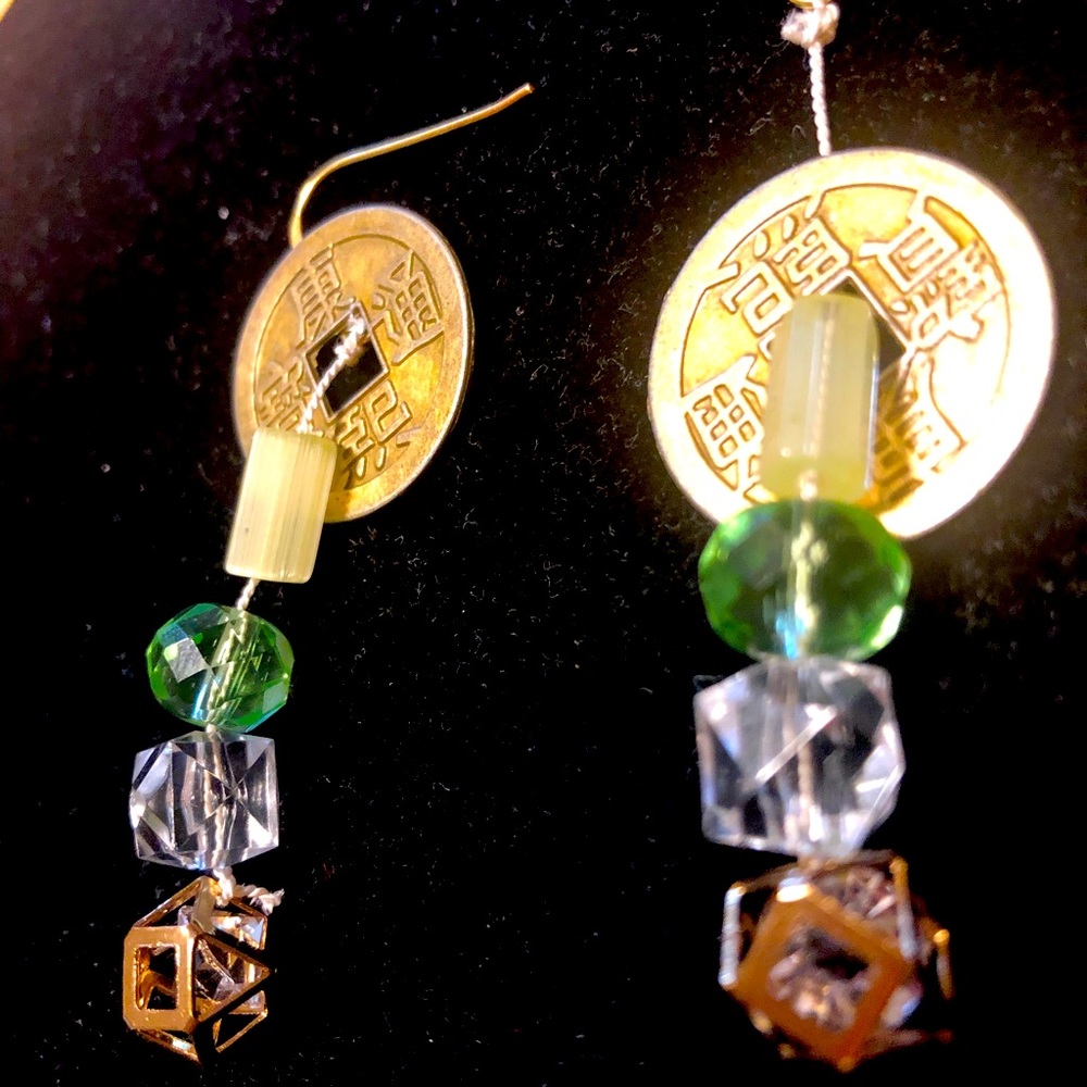 Handmade Green Earrings